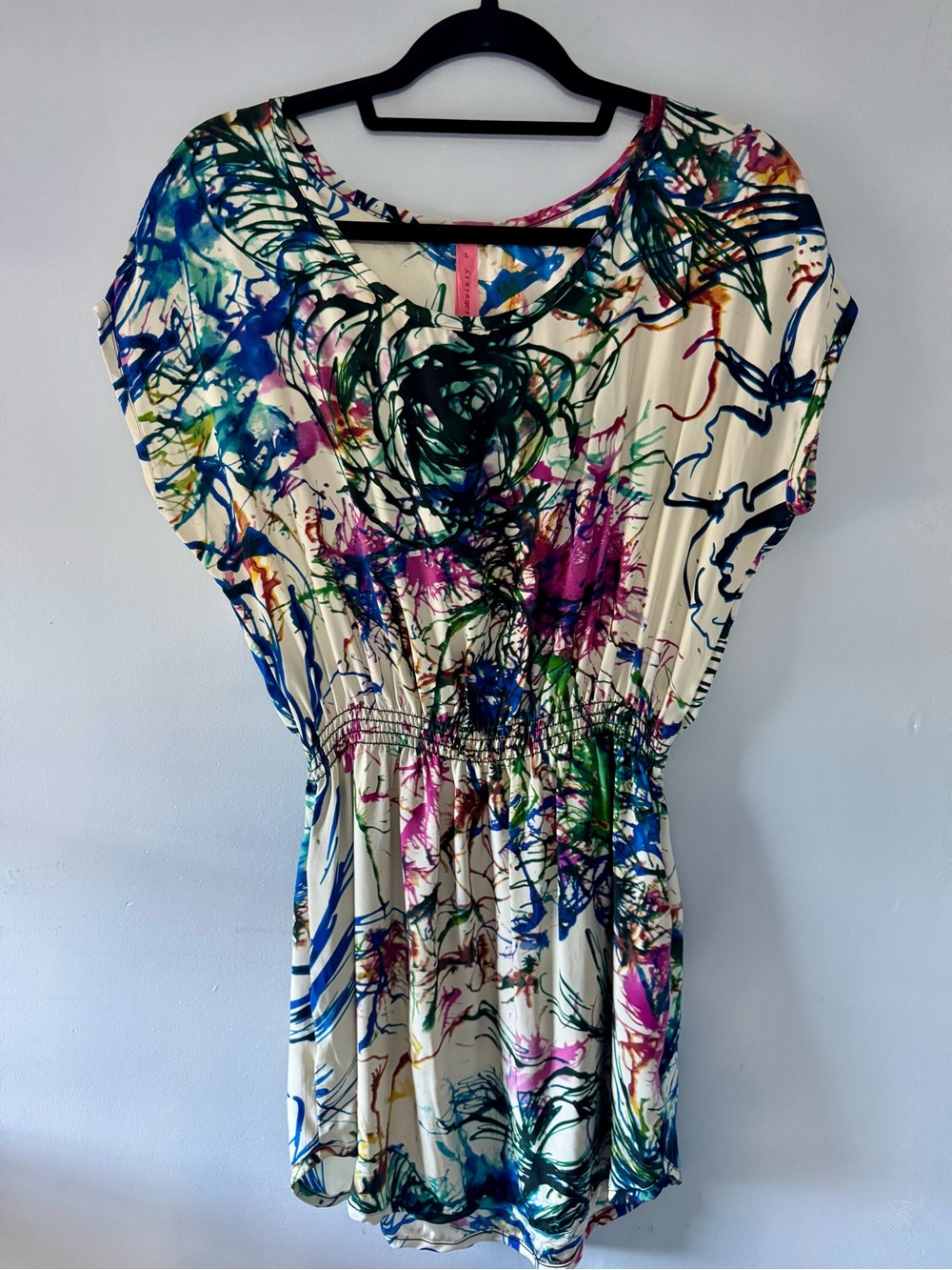 Eight Sixty Cream Multicolor Abstract Short Dress